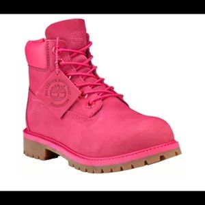 Timberland 6 Inch Premium Waterproof Pink Boot Girls Shoes Size 6 US. EUC.
